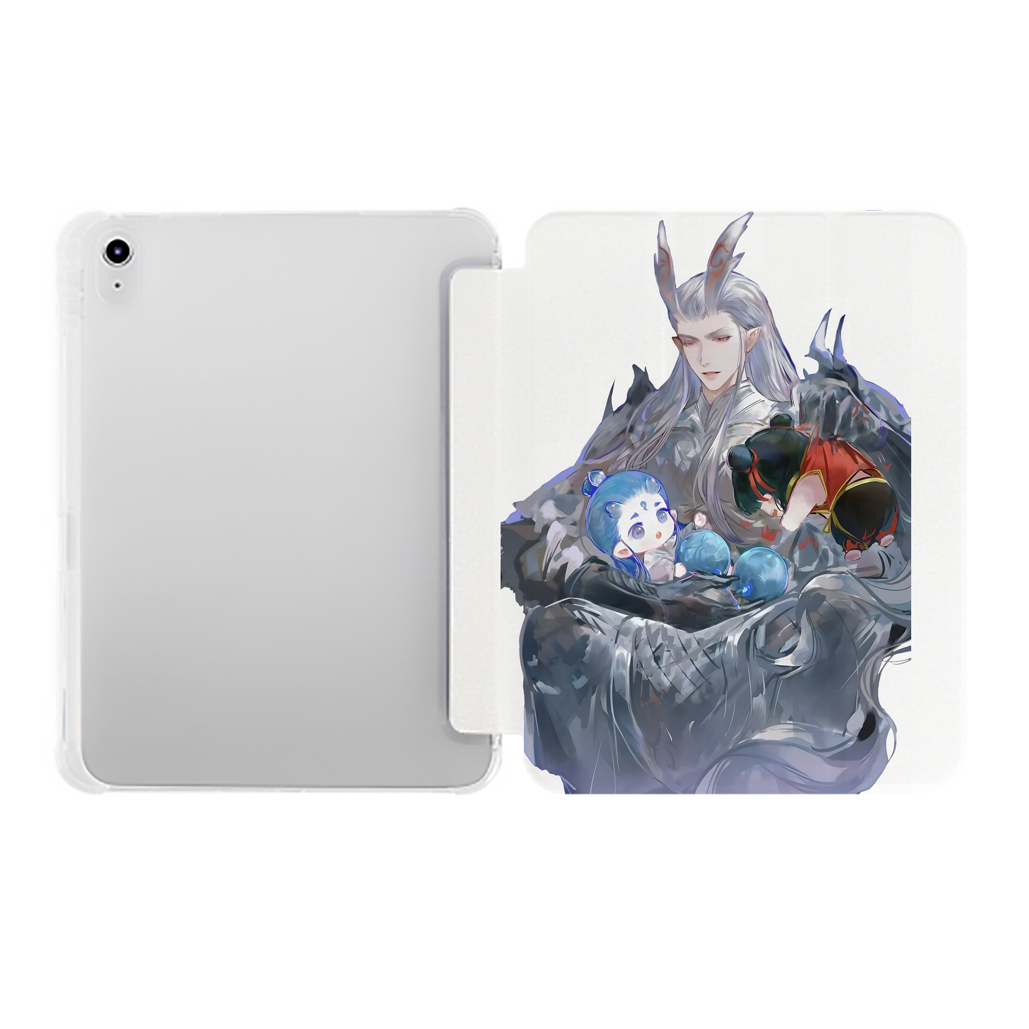 （画像用） Ne Zha 2 ナタ 魔童の大暴れ IPad ケース ペン収納付き 三つ折りスタンド PUレザー×シリコン 対応機種9.5/10.5/10.9インチ